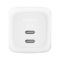 Зарядний пристрій мережевий Belkin 67Вт 2хUSB-С GAN PD PPS, кабель USB-С > USB-C, 2м, білий