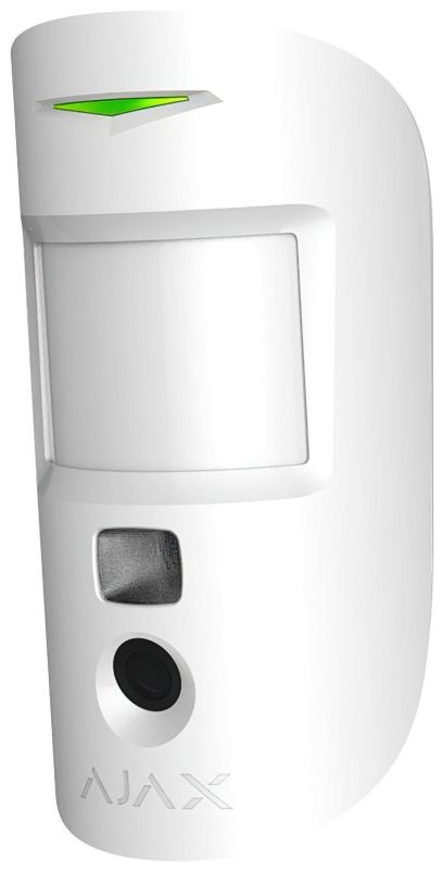 Бездротовий датчик руху з камерою, з покращеною фотофіксацією та фото по запиту Ajax HDR MotionCam PhOD, Jeweller, білий