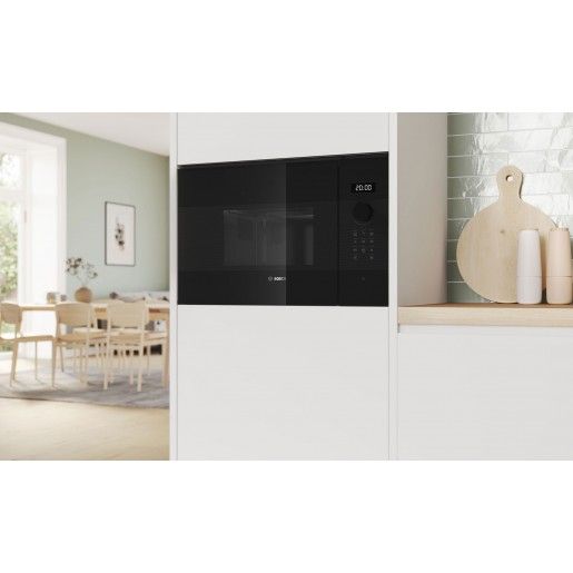 Мікрохвильова піч Bosch вбудована, 20л, електр. керув., 800Вт, дисплей, чорний