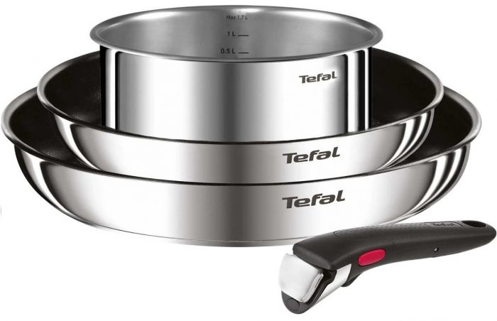 Набір посуду Tefal Ingenio Cook Eat, 4предмети, нержавіюча сталь, бакеліт, сталевий