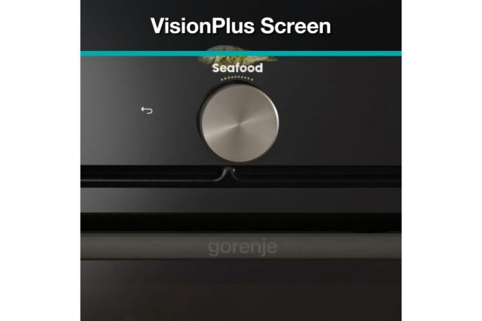 Духова шафа Gorenje електрична, 77л, A+, TouchFree, дисплей, мультисист, Wi-Fi керування, піроліз, готув. на різн рівнях, чорний