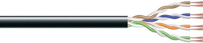 Кабель "вита пара" DIGITUS САТ 5e U-UTP, патч-кордовий, 305м, AWG 24/7,  зовнішній, чорний