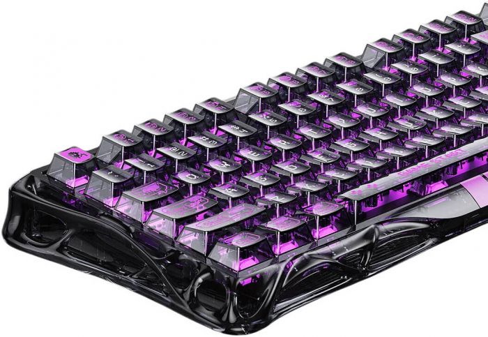 Клавіатура механічна GravaStar Mercury V75 Lite 80keys, Magnetic Blackcore, USB-A, RGB, Transparent Black
