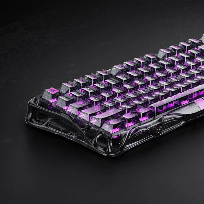 Клавіатура механічна GravaStar Mercury V75 Lite 80keys, Magnetic Blackcore, USB-A, RGB, Transparent Black