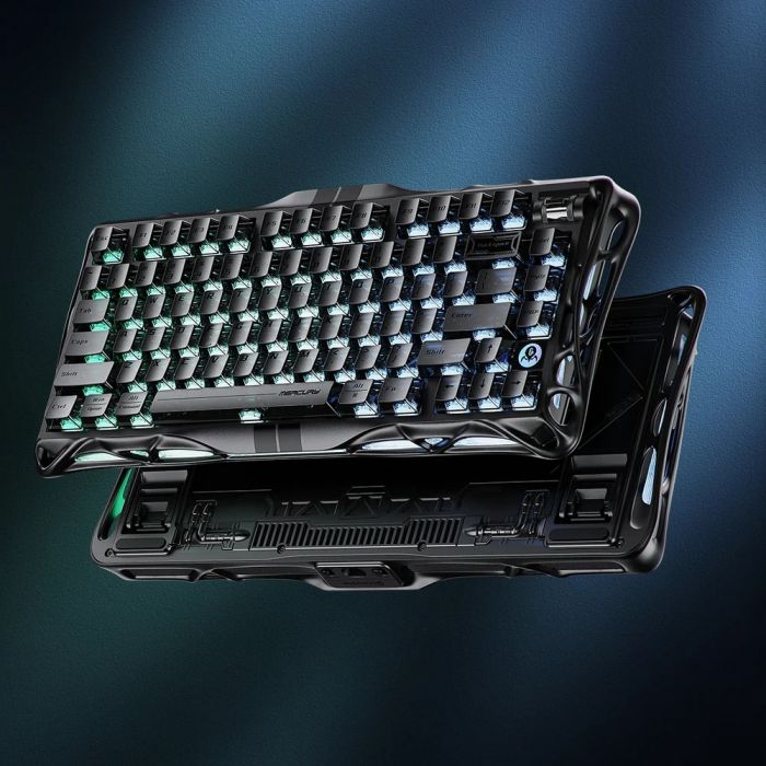 Клавіатура механічна GravaStar Mercury V75 80keys, Magnetic Jade Pro, 8K, USB-A, RGB, Stealth Black