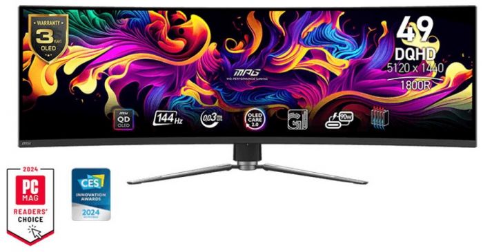 Монітор MSI 49" MPG 491CQP 2xHDMI, DP, USB-C, 2xUSB, QD-OLED, 5120x1440, 32:9, 144Hz, 0.03ms, sRGB 146%, CURVED, AdaptiveSync, HAS, HDR400