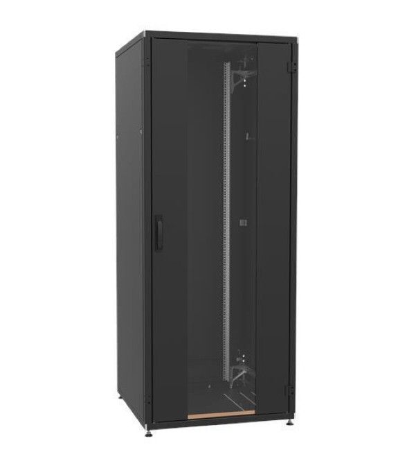 Шафа ZPAS 19", 42U, SZB IT, передні скляні двері, 800x1000 мм, максимально 1500кг, чорна