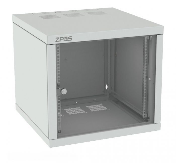 Шафа  ZPAS 19", 10U, Z-BOX, з змінними бічними стінками, 600х600 мм, максимально 100кг, сіра