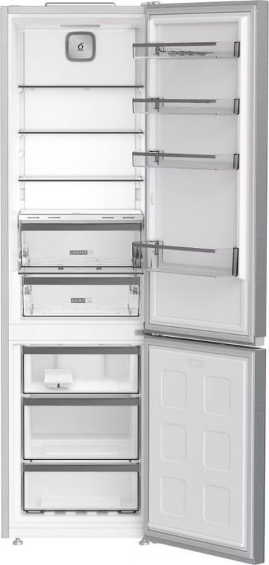 Холодильник Whirlpool з нижн. мороз., 186.5x60х66.3, холод.відд.-210л, мороз.відд.-104л, 2дв., А++, NF, дисплей, інв., зона нульова, нерж