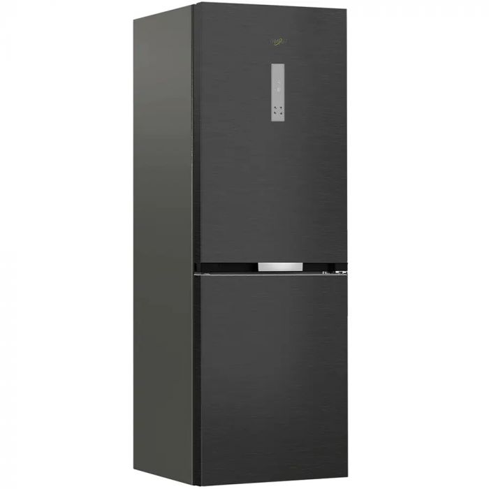 Холодильник Whirlpool з нижн. мороз., 186.5x60х66.3, холод.відд.-210л, мороз.відд.-104л, 2дв., А++, NF, дисплей, інв., зона нульова, сірий