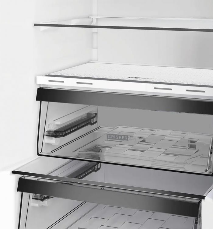 Холодильник Whirlpool з нижн. мороз., 186.5x60х66.3, холод.відд.-210л, мороз.відд.-104л, 2дв., А++, NF, дисплей, інв., зона нульова, сірий