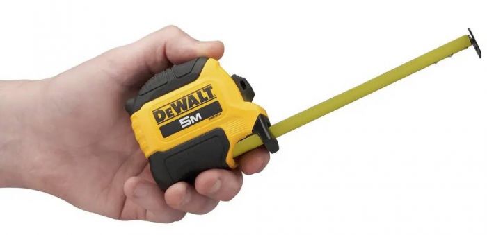 Рулетка DeWALT COMPACT, 5мх28мм, з фіксатором змотування, АБС-пластик, магніт