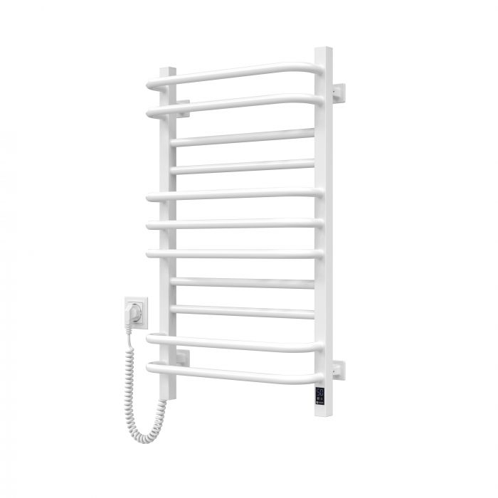 Рушникосушка Navin електрична Грандіс, 800х480х161мм, таймер-регулятор, сталь, білий, ліве підключення