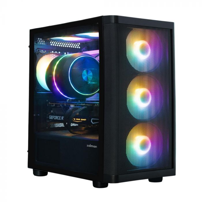 Корпус Zalman M4 SE без БП, 1xUSB3.0, 2xUSB2.0, 6x120мм FRGB, VGA 320мм, LCS ready, TG Side Panel, mATX, чорний