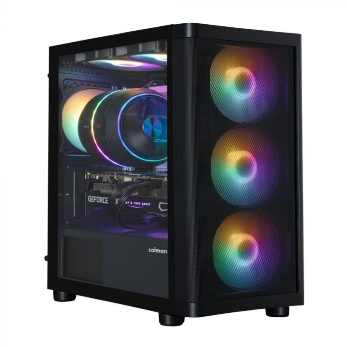 Корпус Zalman M4 SE без БП, 1xUSB3.0, 2xUSB2.0, 6x120мм FRGB, VGA 320мм, LCS ready, TG Side Panel, mATX, чорний