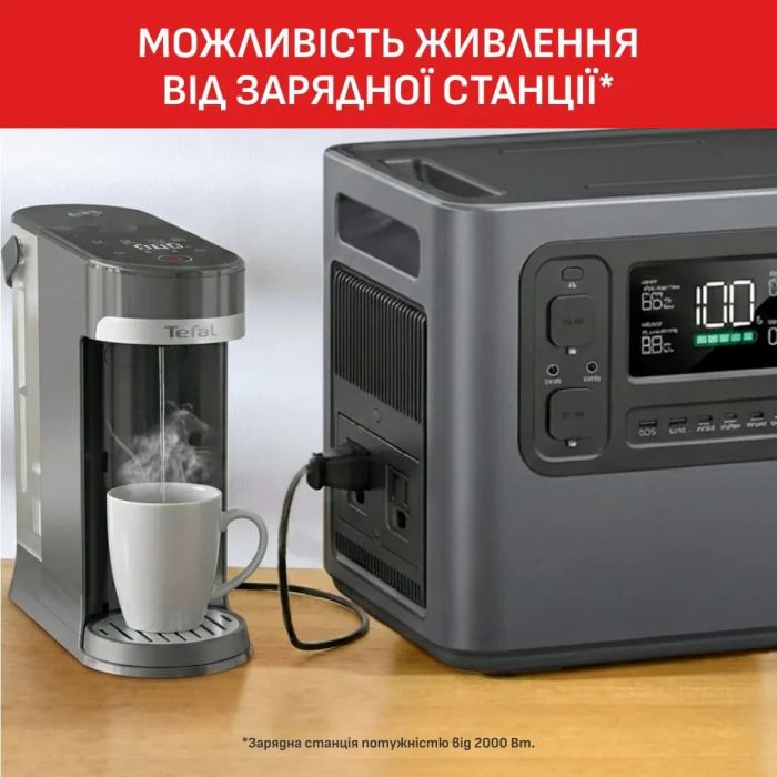Електрочайник-диспенсер Tefal Instant Hot Water 2л, 5 темп.реж, миттєве нагрівання, сенc. управління, чорний