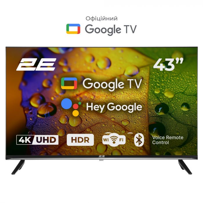 Телевізор 43" 2E LED 4K 60Hz Smart Google TV Black