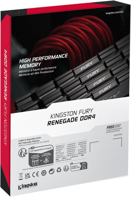 Пам'ять ПК Kingston DDR4 32GB KIT (16GBx2) 3600 FURY Renegade RGB