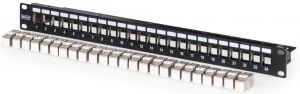 Патч-панель DIGITUS CАТ 6А STP, 19", 1U, 24 порти, модульна