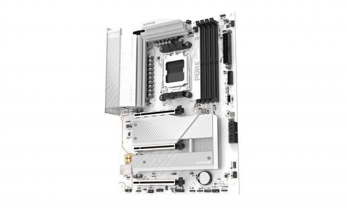 SAPPHIRE Motherboard PURE B850A WIFI7 sAM5 B850 4xDDR5 M.2 HDMI DP WiFi BT ATX білий
