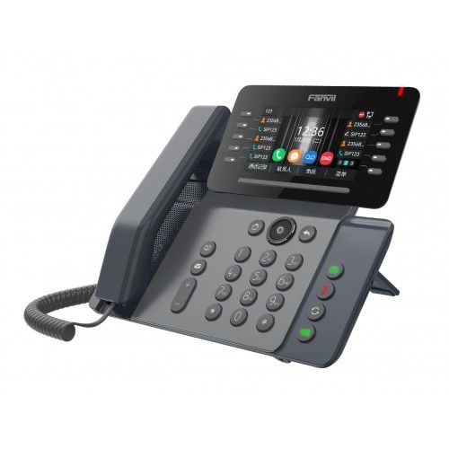 Телефон IP Fanvil V65 2xGE LAN, 1xUSB-A, BT4.2, Wi-Fi, 45 DSS клавіш, 20 SIP line, SW Linux, PoE, 4.3" кольоровий дисплей, чорний