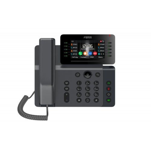 Телефон IP Fanvil V65 2xGE LAN, 1xUSB-A, BT4.2, Wi-Fi, 45 DSS клавіш, 20 SIP line, SW Linux, PoE, 4.3" кольоровий дисплей, чорний