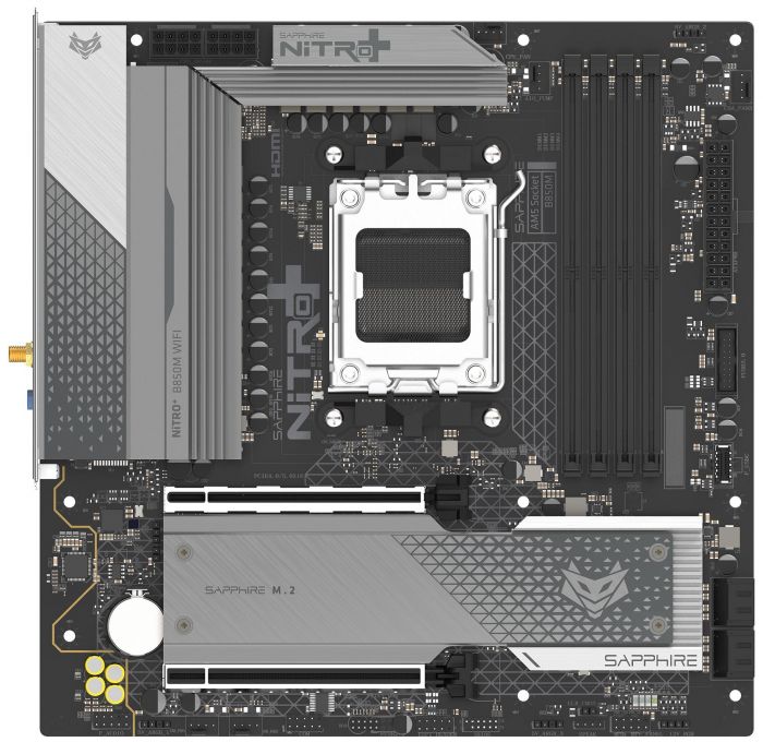 SAPPHIRE Motherboard NITRO+ B850M WIFI sAM5 B850 4xDDR5 M.2 HDMI DP WiFi BT mATX