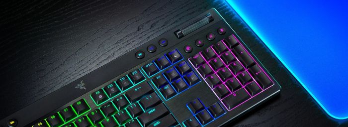 Клавіатура механічна BlackWidow V4 Low-profile HyperSpeed, 104key, Green Switch, USB-A/WL/BT, EN, RGB, чорний
