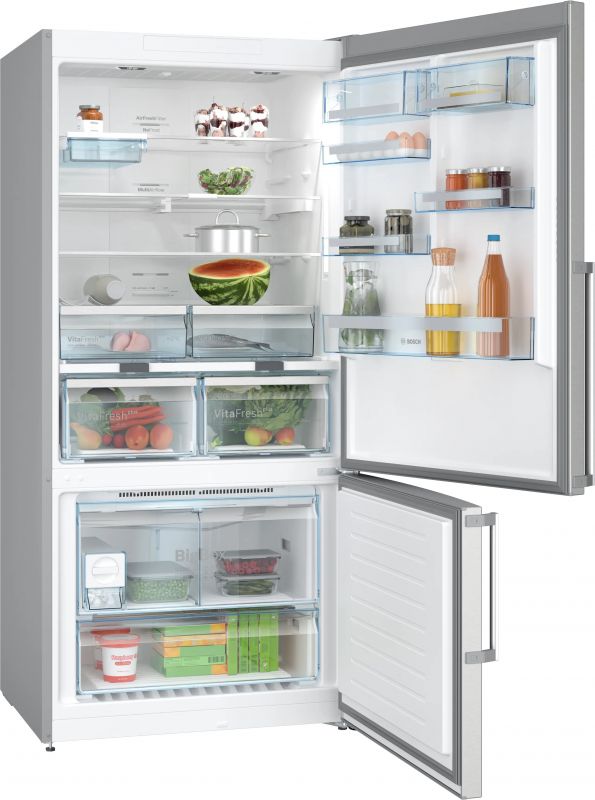 Холодильник Bosch з нижн. мороз., 186x86x81, xолод.відд.-479л, мороз.відд.-152л, 2дв., D, NF, дисплей, нерж