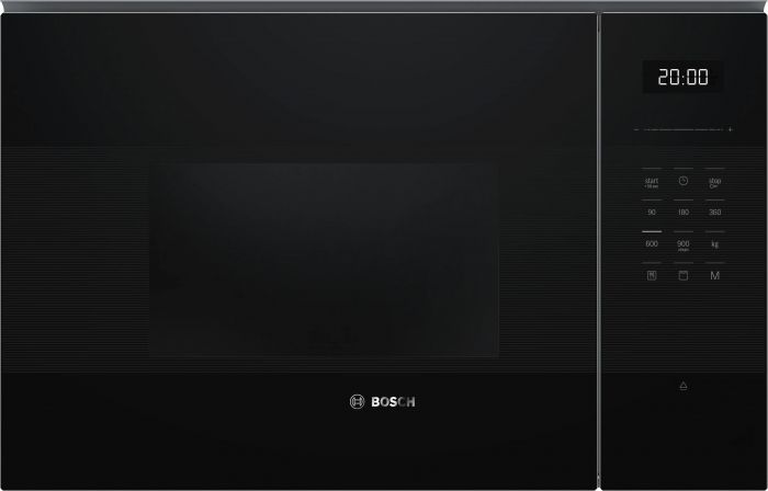 Мікрохвильова піч Bosch вбудована, 25л, електр. керув., 900Вт, гриль, дисплей, чорний