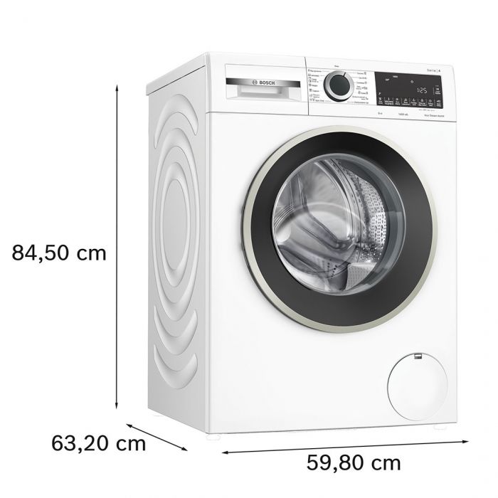 Пральна машина Bosch фронтальна, 9кг, 1400, A, 59см, дисплей, білий