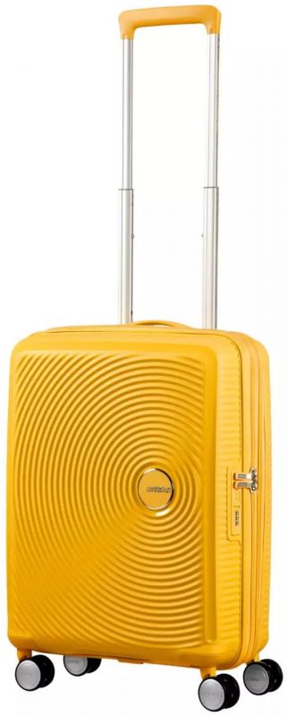 Валіза American Tourister, Soundbox, поліпропілен, мала, 55см, 35.5/41л, TSA, 4 колеса, EXP, жовтий