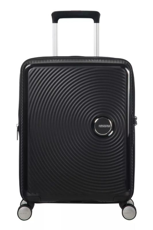 Валіза American Tourister, Soundbox, поліпропілен, мала, 55см, 35.5/41л, TSA, 4 колеса, EXP, чорний