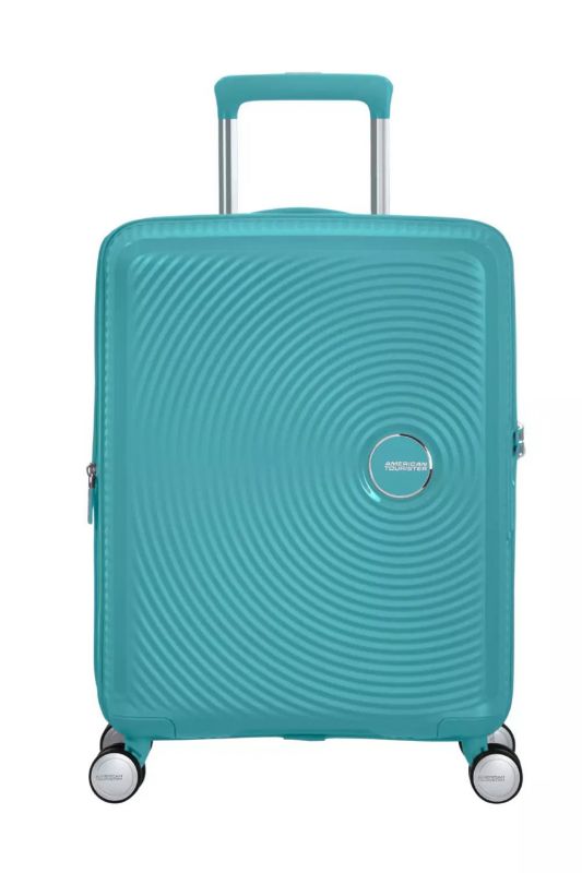 Валіза American Tourister, Soundbox, поліпропілен, мала, 55см, 35.5/41л, TSA, 4 колеса, EXP, бірюзовий