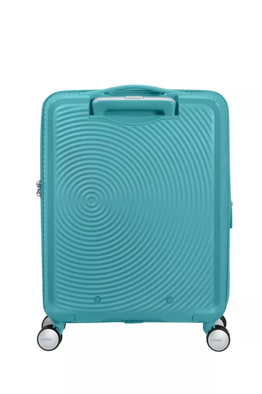 Валіза American Tourister, Soundbox, поліпропілен, мала, 55см, 35.5/41л, TSA, 4 колеса, EXP, бірюзовий