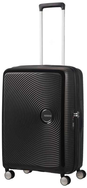 Валіза American Tourister, Soundbox, поліпропілен, середня, 67см, 71.5/81л, TSA, 4 колеса, EXP, чорний