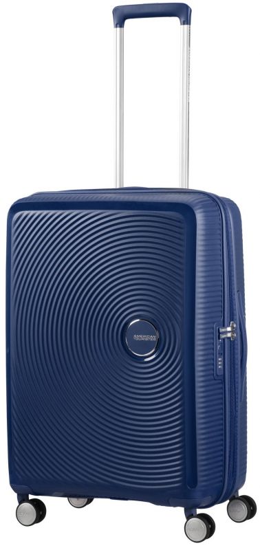 Валіза American Tourister, Soundbox, поліпропілен, середня, 67см, 71.5/81л, TSA, 4 колеса, EXP, темно-синій