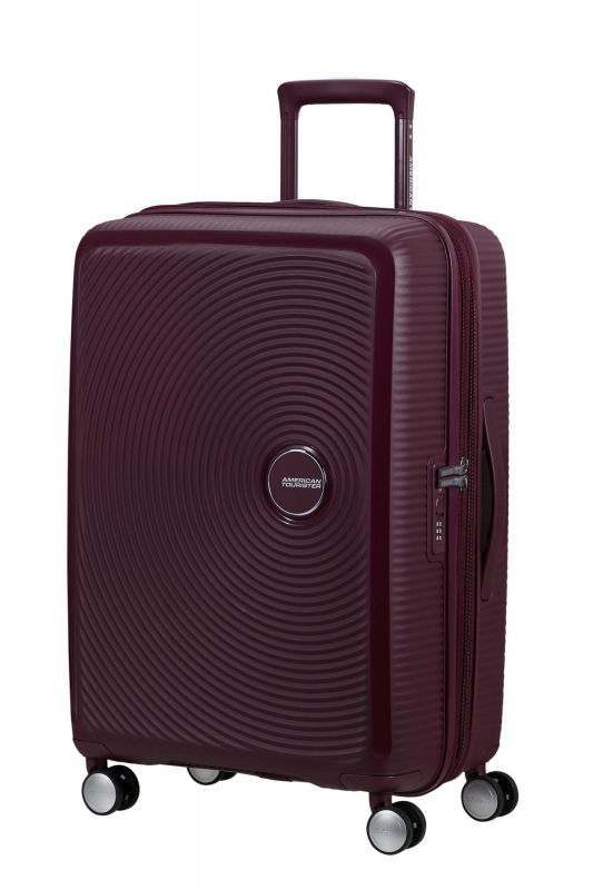 Валіза American Tourister, Soundbox, поліпропілен, середня, 67см, 71.5/81л, TSA, 4 колеса, EXP, бордовий