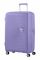 Валіза American Tourister, Soundbox, поліпропілен, велика, 77см,  97/110л, TSA, 4 колеса, EXP, лавандовий