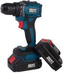 Шурупокрут-дриль акумуляторний Зеніт Профі ЗША-20/2 Li BL 20В 2х1.5А·год 50Нм 350·1400об/хв 1.2кг кейс