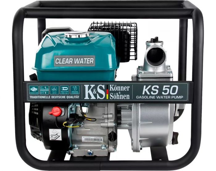 Мотопомпа бензинова Konner&Sohnen KS 50 для чистої води 500л/хв 7.0к.с 24кг