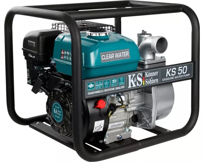 Мотопомпа бензинова Konner&Sohnen KS 50 для чистої води 500л/хв 7.0к.с 24кг