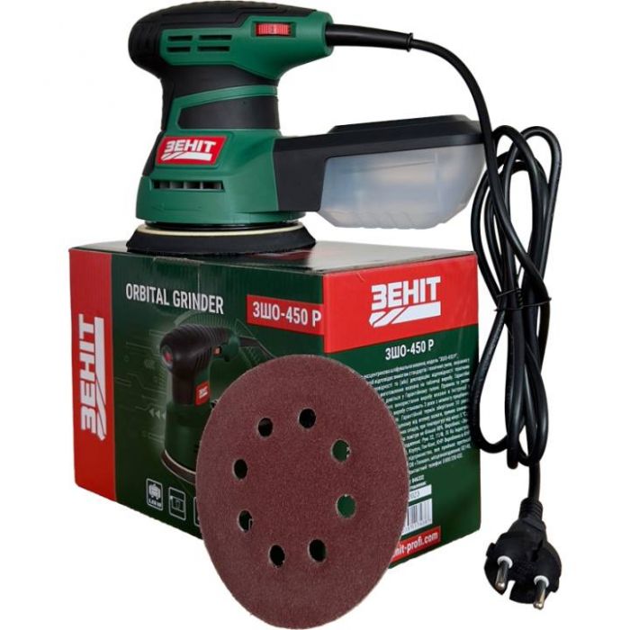 Шліфмашина ексцентрикова Зеніт ЗШО-450 Р 450Вт 125мм 5000-12000об/хв 1.6кг
