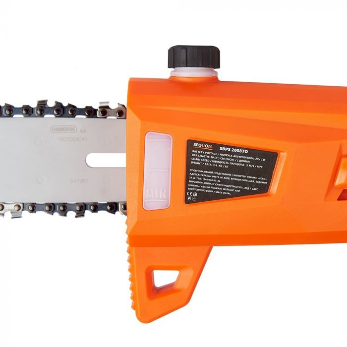 Висоторіз ланцюговий акумуляторний SEQUOIA SBPS2008TO 20В шина 20см Oregon 5м/с штанга 186-266см 3.6кг