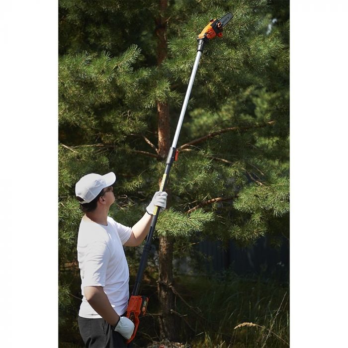 Висоторіз ланцюговий акумуляторний SEQUOIA SBPS2008TO 20В шина 20см Oregon 5м/с штанга 186-266см 3.6кг