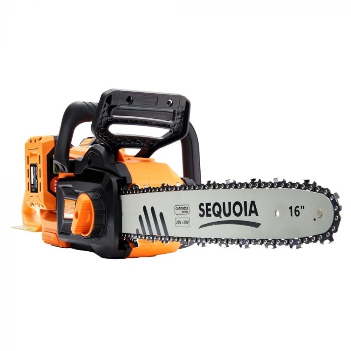 Пила ланцюгова акумуляторна SEQUOIA SBC4016BS-E2W 40В(20В+20В) акб 2х4.0А·год шина 40см 3/8" 25.0м/с ЗП 3.9кг