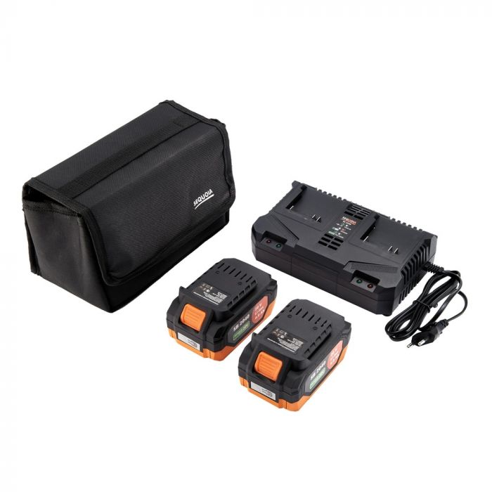 Пила ланцюгова акумуляторна SEQUOIA SBC4016BS-E2W 40В(20В+20В) акб 2х4.0А·год шина 40см 3/8" 25.0м/с ЗП 3.9кг