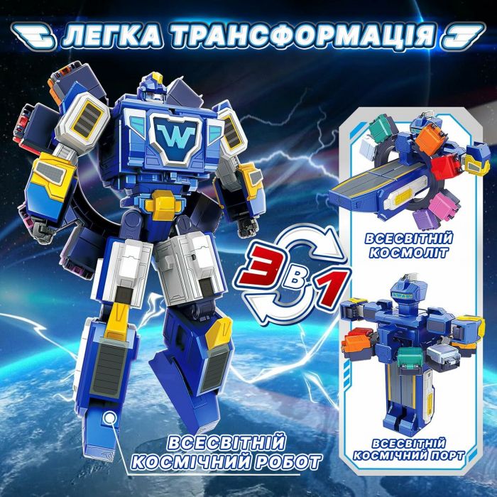 Ігровий набір Super Wings Transforming Всесвітній космодром 3в1