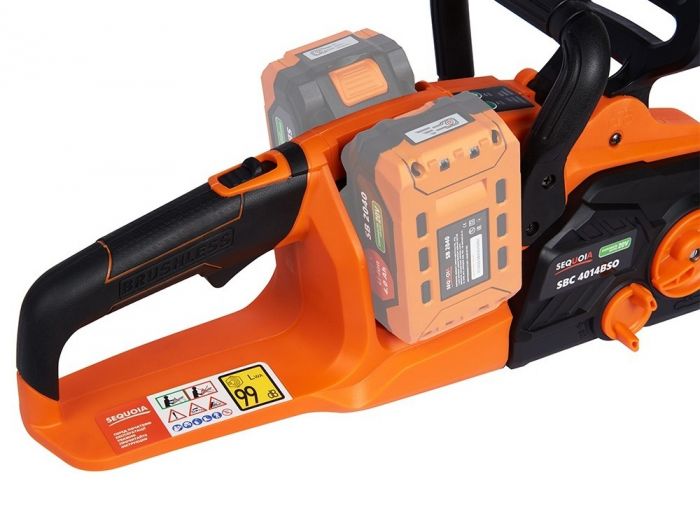 Пила ланцюгова акумуляторна SEQUOIA SBC4014BSO 40В(20В+20В) шина Oregon 35см 3/8" 15.0м/с ЗП 3.68кг без АКБ та ЗП
