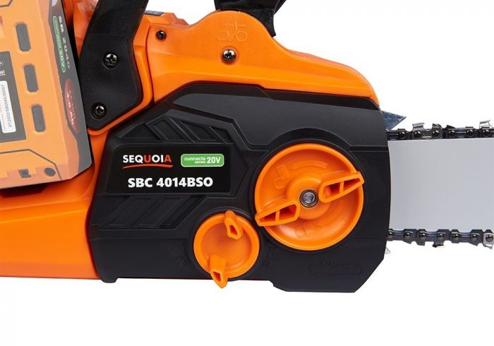 Пила ланцюгова акумуляторна SEQUOIA SBC4014BSO 40В(20В+20В) шина Oregon 35см 3/8" 15.0м/с ЗП 3.68кг без АКБ та ЗП